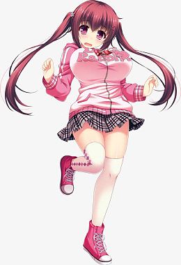 可爱学院风格的日本漫画立绘人物