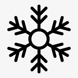 创意合成手绘黑色的雪花贴纸