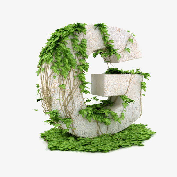 带藤蔓的立体字g