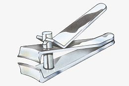 指甲剪刀水彩画