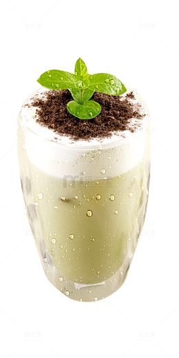 特色盆栽奶茶免抠素材