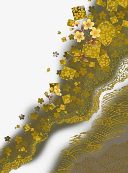 金粉樱花和服花纹