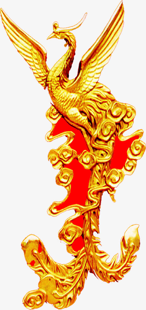 金色凤凰免抠素材免费下载_觅元素51yuansu.com