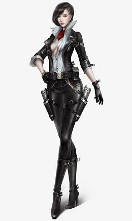 黑衣美女战士游戏原画