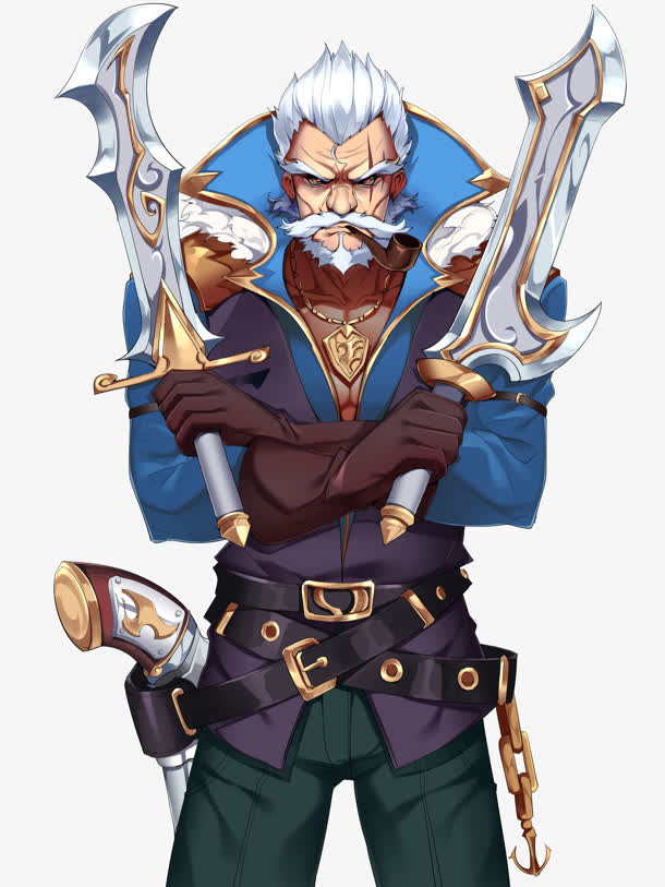 蓝色盔甲双刀游戏人物