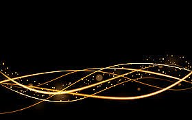 金色律动音符线条