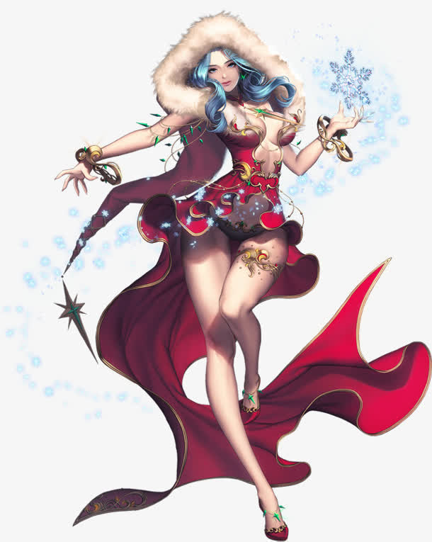 披风红衣魔法师少女