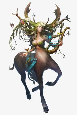 半人马坚琴少女人物