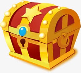 金色卡通宝箱图案