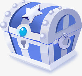 蓝色宝箱卡通图标