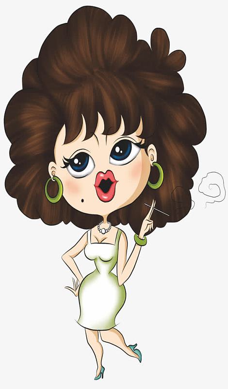 手绘卡通可爱包租婆