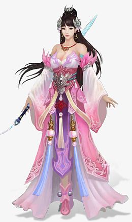 古风优雅盛装女侠手绘