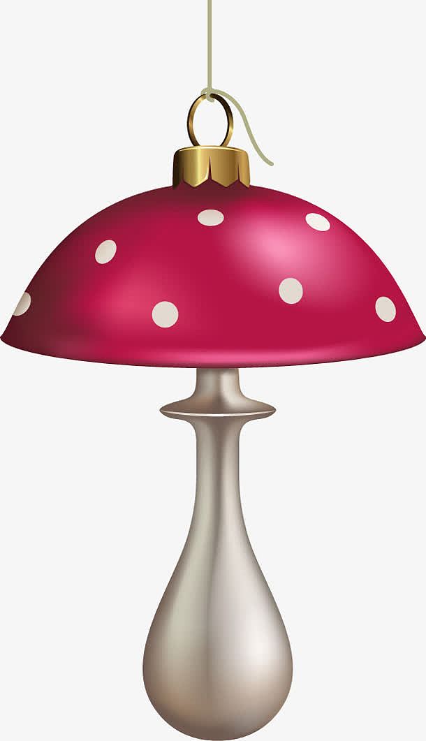 白色圆点装饰粉色蘑菇灯