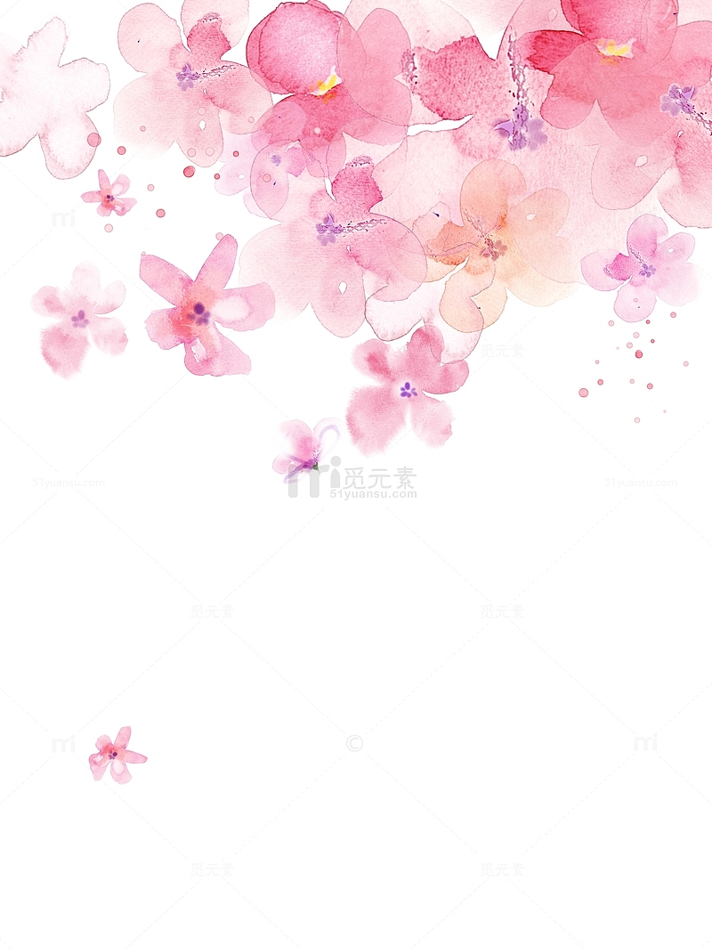 水彩手绘樱花背景