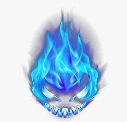 手绘卡通蓝色恶魔头