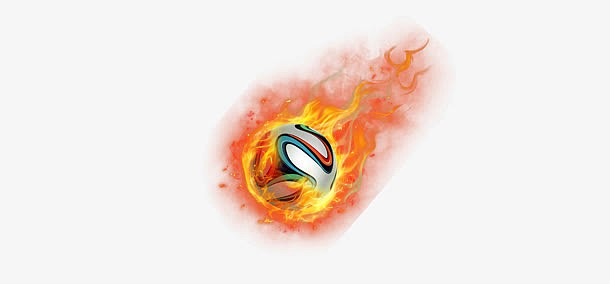 带火焰的足球卡通图片