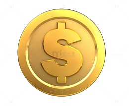 手绘金色钱币图标