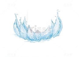 手绘蓝色水花莲花