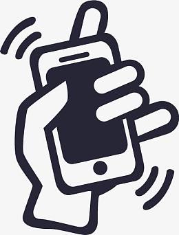 手绘黑色线条摇一摇图标