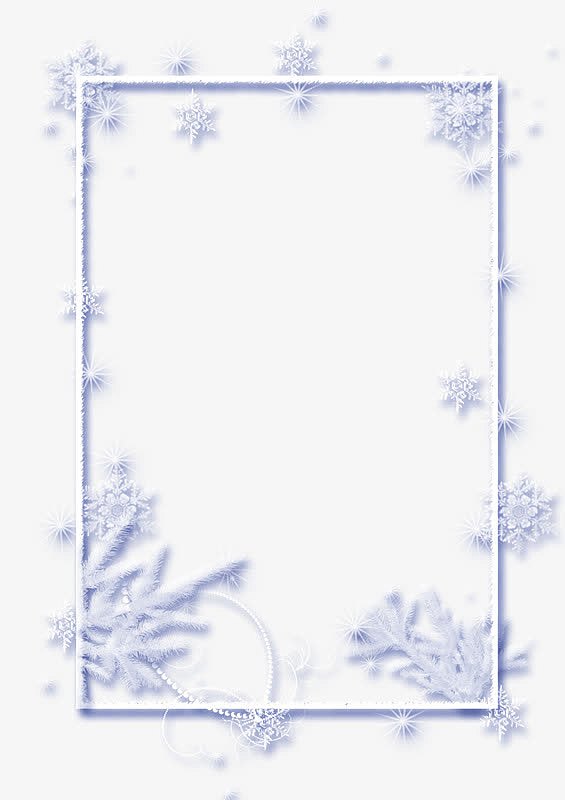 创意合成蓝色的雪花边框