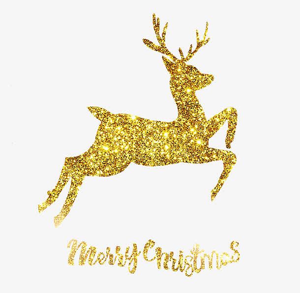 金色纹理圣诞节麋鹿
