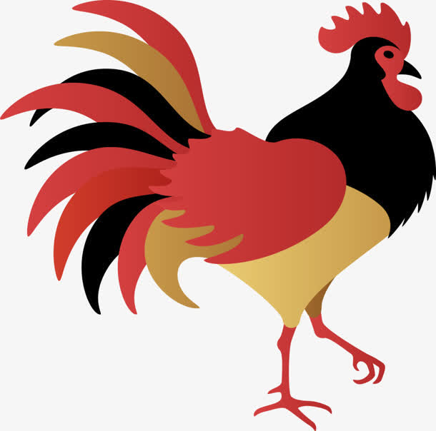 手绘彩色漫画公鸡素材免费下载_觅元素