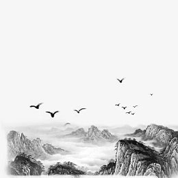 中国风水墨大山风景