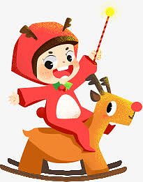 可爱卡通骑木马儿童创意