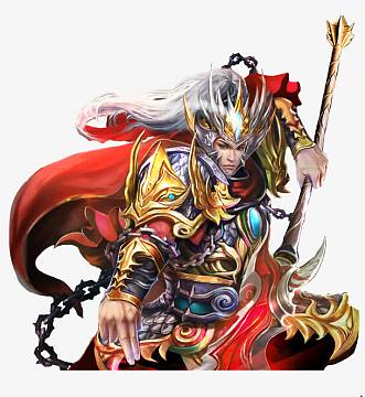 女侠手绘古风游戏png可爱金甲将军古风手绘q版png古风铠甲巨到武将png