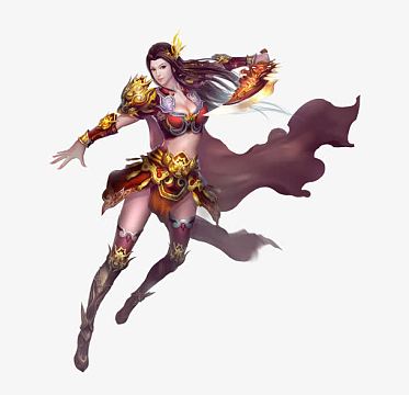 游戏人物png优雅古风铠甲美女游戏原画png白色铠甲双剑西幻骑士游戏