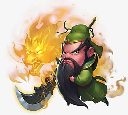 Q版卡通三国人物关羽