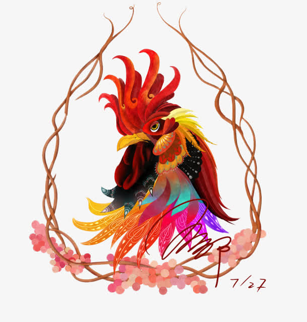 彩色设计公鸡造型