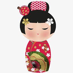 手绘卡通漫画日本姑娘