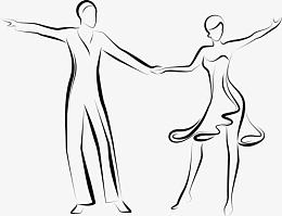 黑色情侣剪影舞蹈人物