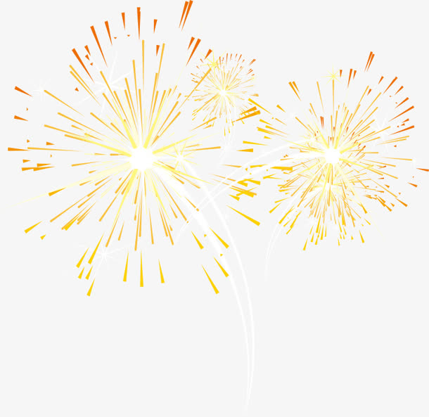 黄色绽放卡通烟花