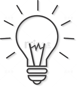 黑色手绘发光灯泡设计