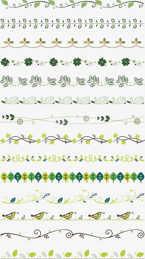 绿色清新手绘花纹装饰