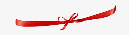 创意手绘质感红色的蝴蝶结彩带