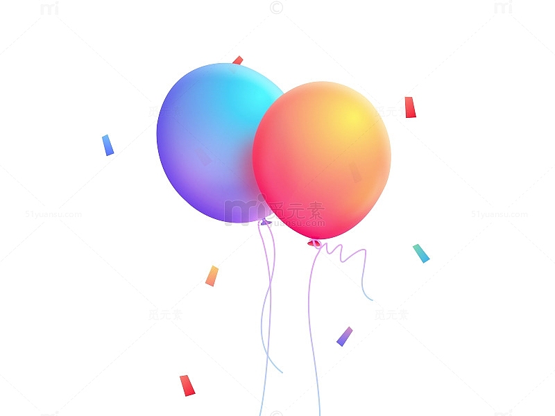 彩色渐变漂浮气球