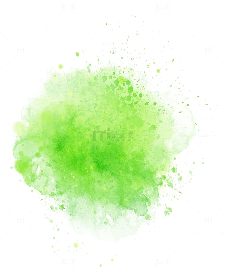 绿色泼墨造型水彩艺术