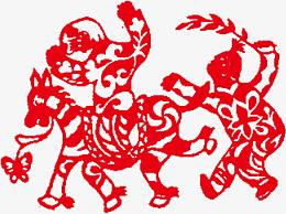 骑马人物剪纸造型