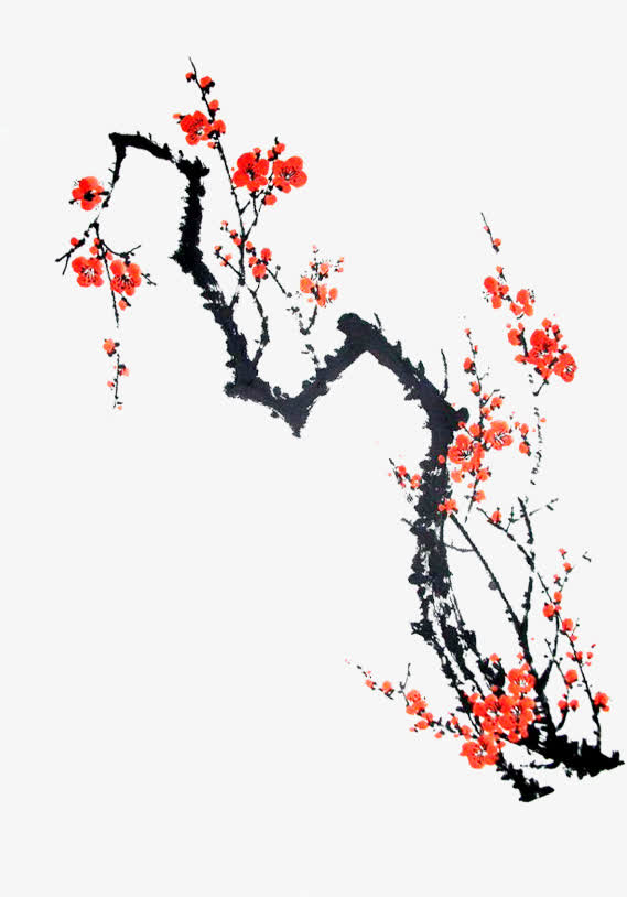 手绘中国风梅花图片