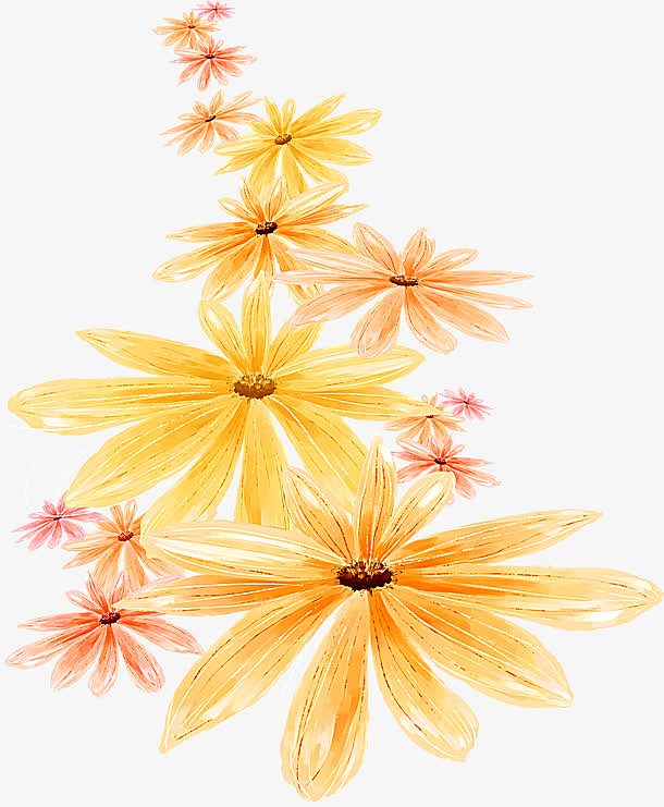 手绘黄色花朵造型设计