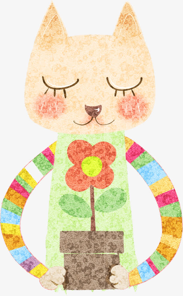 手绘猫咪儿童画报免抠素材免费下载_觅元素51yuansu.com