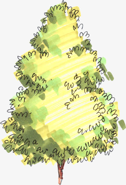 手绘立面树木卡片免抠素材免费下载_觅元素51yuansu.com