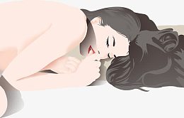 创意睡觉的美女长发