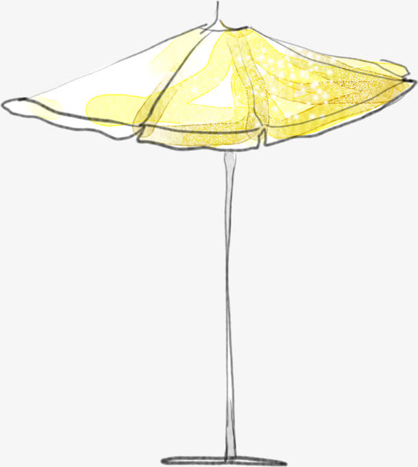 手绘太阳伞咖啡海报