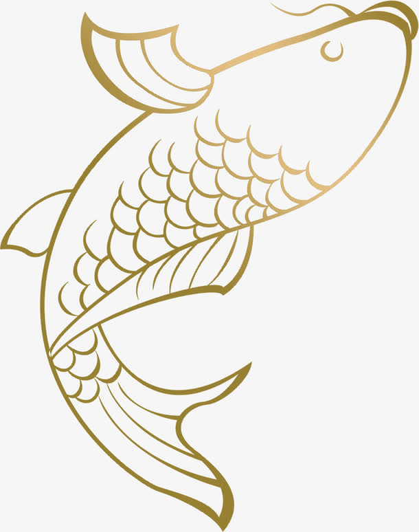 创意手绘渐变质感鲤鱼