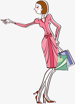 手绘傲慢时尚美女