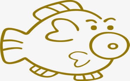 可爱夸张简笔画小鱼